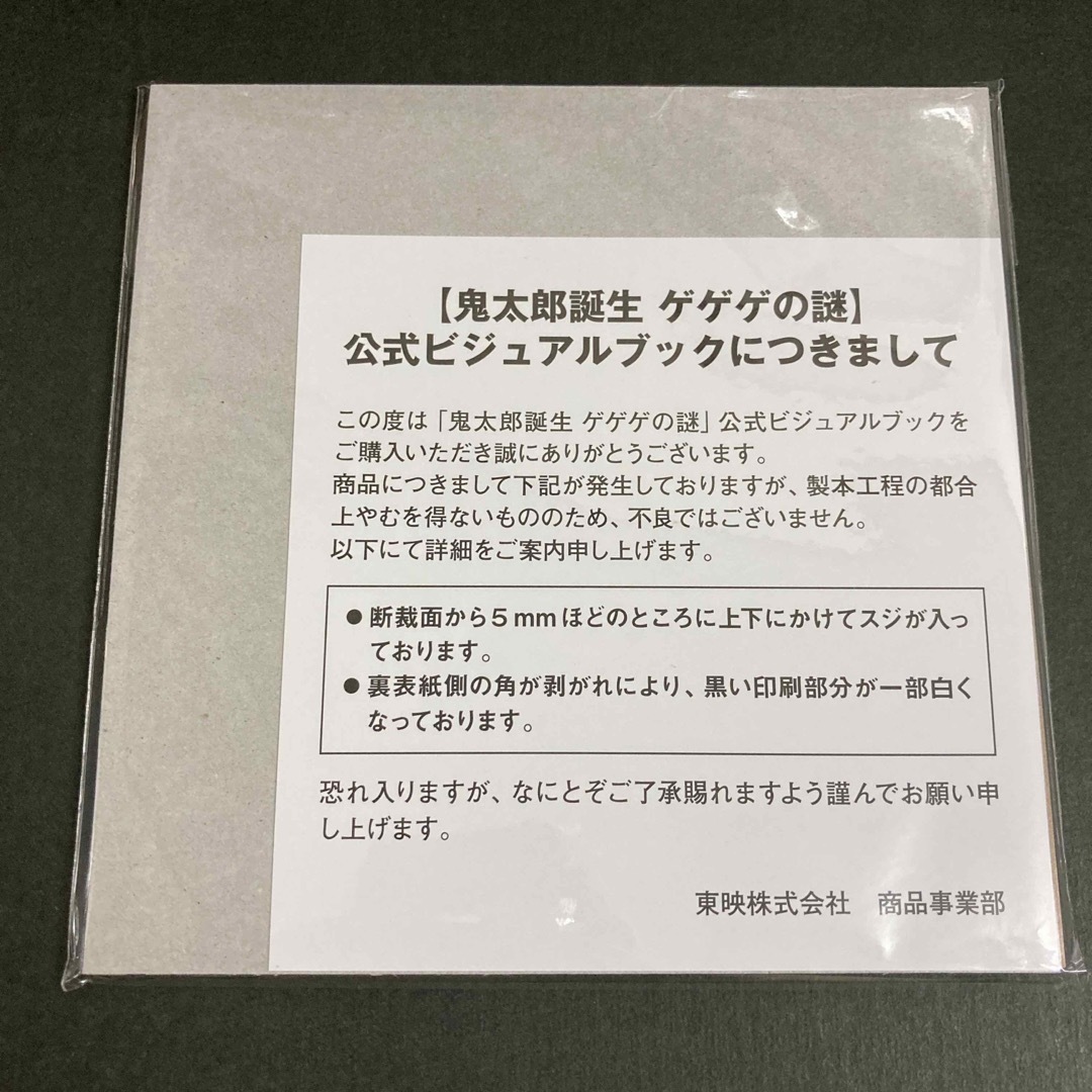 未開封 受注販売  鬼太郎誕生 ゲゲゲの謎 公式 ビジュアルブック エンタメ/ホビーのおもちゃ/ぬいぐるみ(キャラクターグッズ)の商品写真