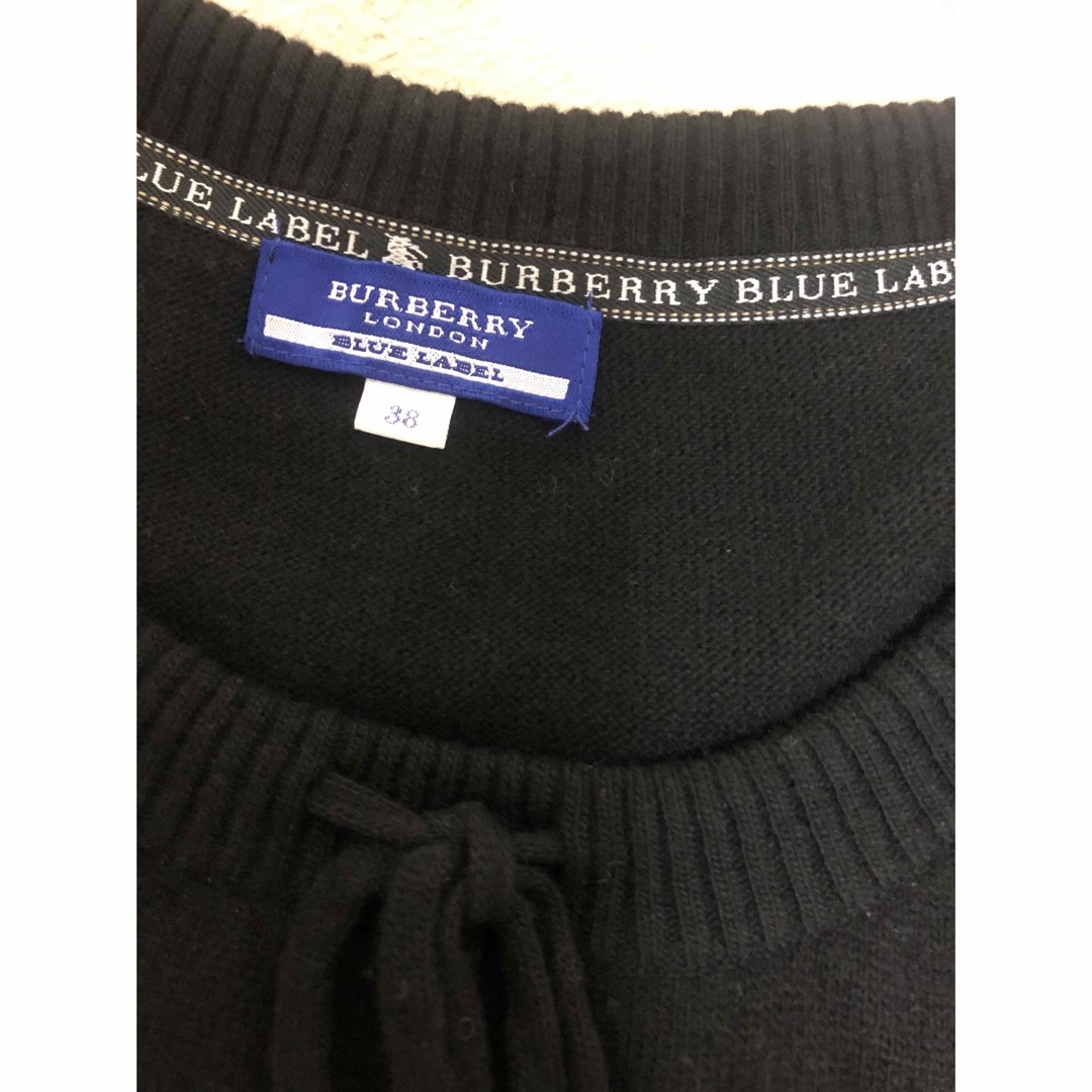 BURBERRY BLUE LABEL(バーバリーブルーレーベル)のBURBERRY BLUE バーバリーブルー カシミヤ混ニットワンピース38 レディースのワンピース(ひざ丈ワンピース)の商品写真