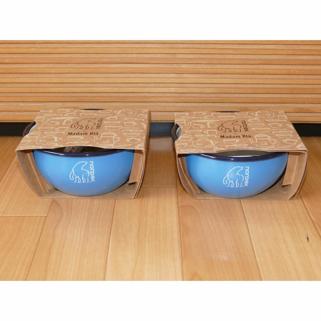 Nordisk - ノルディスク ホーロー ボウル マダムブルー 2個セット 800ml 新品