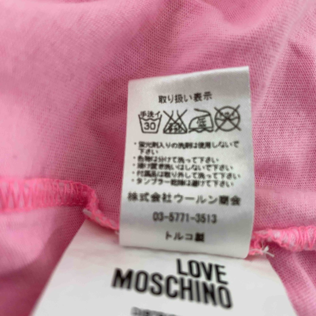 MOSCHINO(モスキーノ)のMOSCHINO モスキーノ レディース Tシャツ（半袖）　ピンク レディースのトップス(Tシャツ(半袖/袖なし))の商品写真