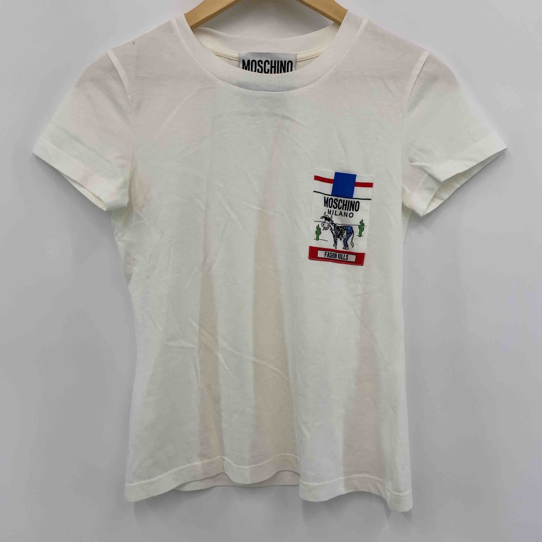MOSCHINO(モスキーノ)のMOSCHINO モスキーノ レディース Tシャツ（半袖）ホワイト レディースのトップス(Tシャツ(半袖/袖なし))の商品写真