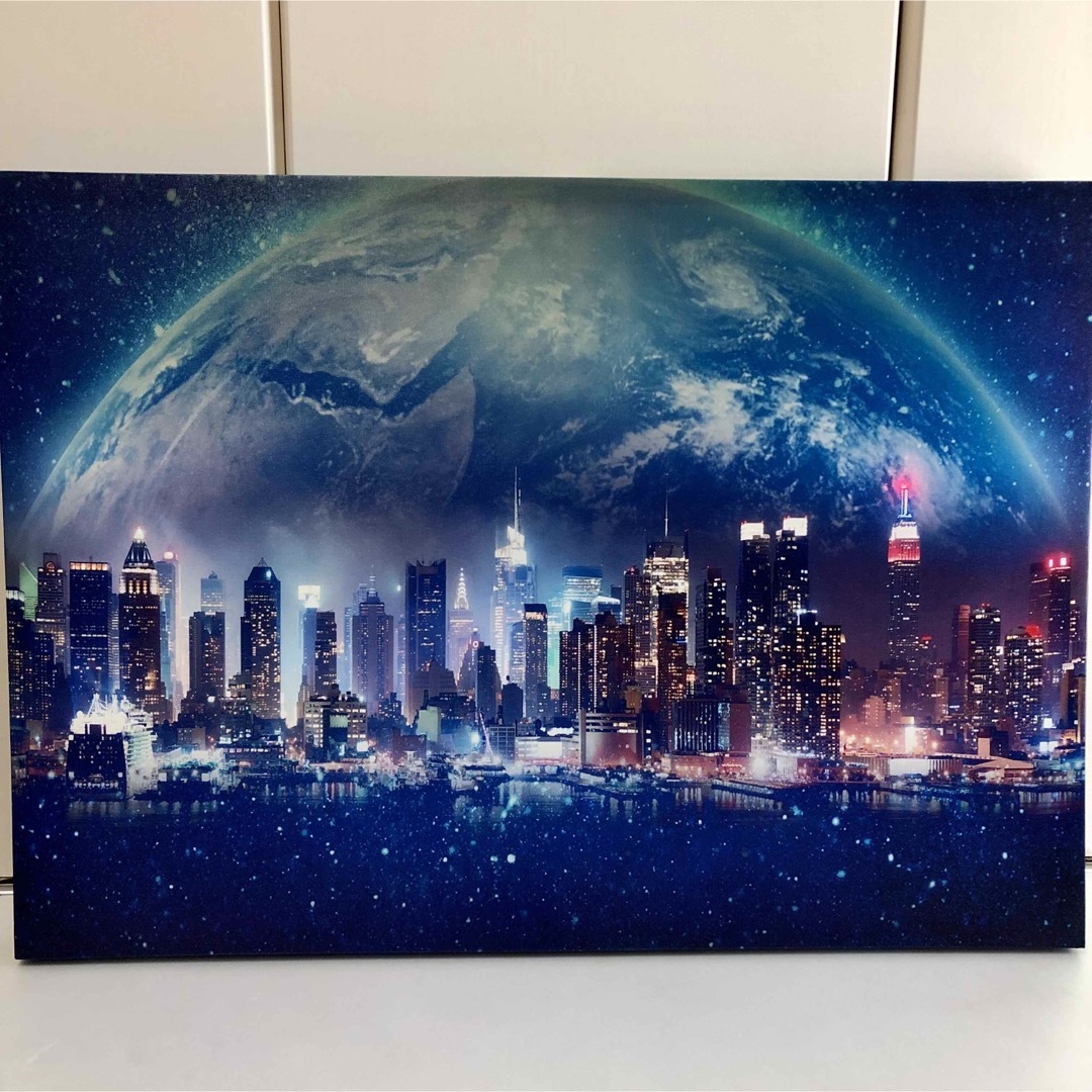 キャンバスアート 夜景 地球 エンタメ/ホビーの美術品/アンティーク(絵画/タペストリー)の商品写真