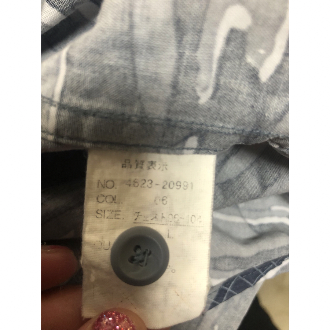 メンズ カモフラ柄半袖シャツ Lサイズ フォロー割引あり レディースのトップス(シャツ/ブラウス(半袖/袖なし))の商品写真