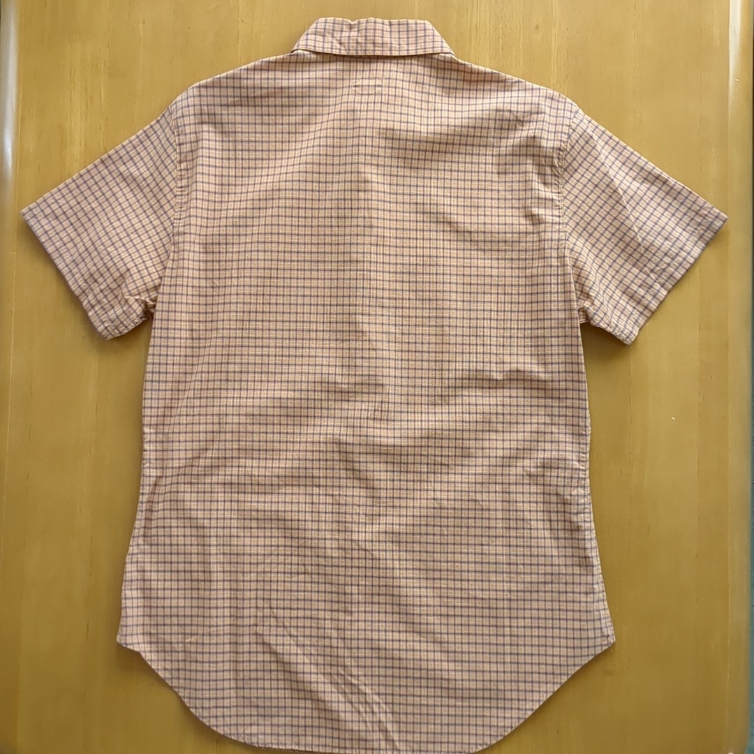 INED(イネド)のメンズ　INED　半袖シャツ　М　オレンジ系　チェック メンズのトップス(シャツ)の商品写真