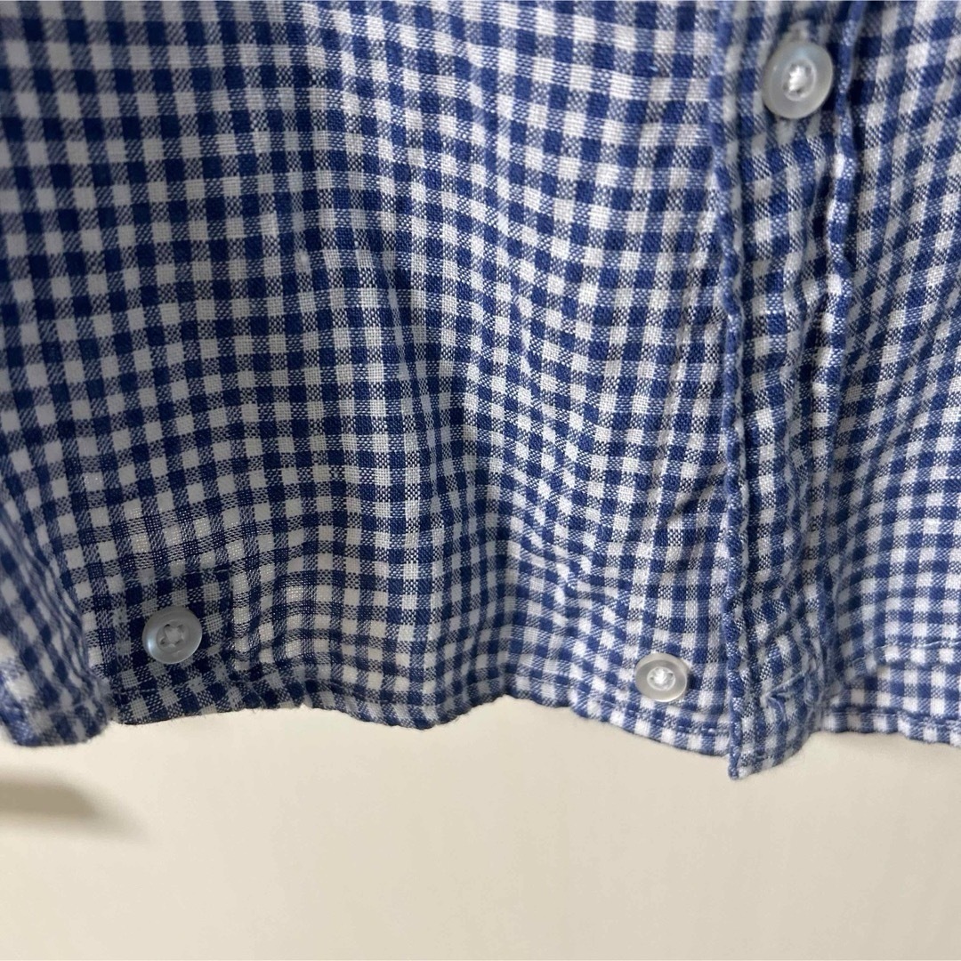 coen(コーエン)のコーエンギンガムリネンシャツS レディースのトップス(シャツ/ブラウス(長袖/七分))の商品写真