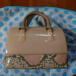 Furla - 【美品・レア】フルラ　キャンディバック　パイソン　ピンク