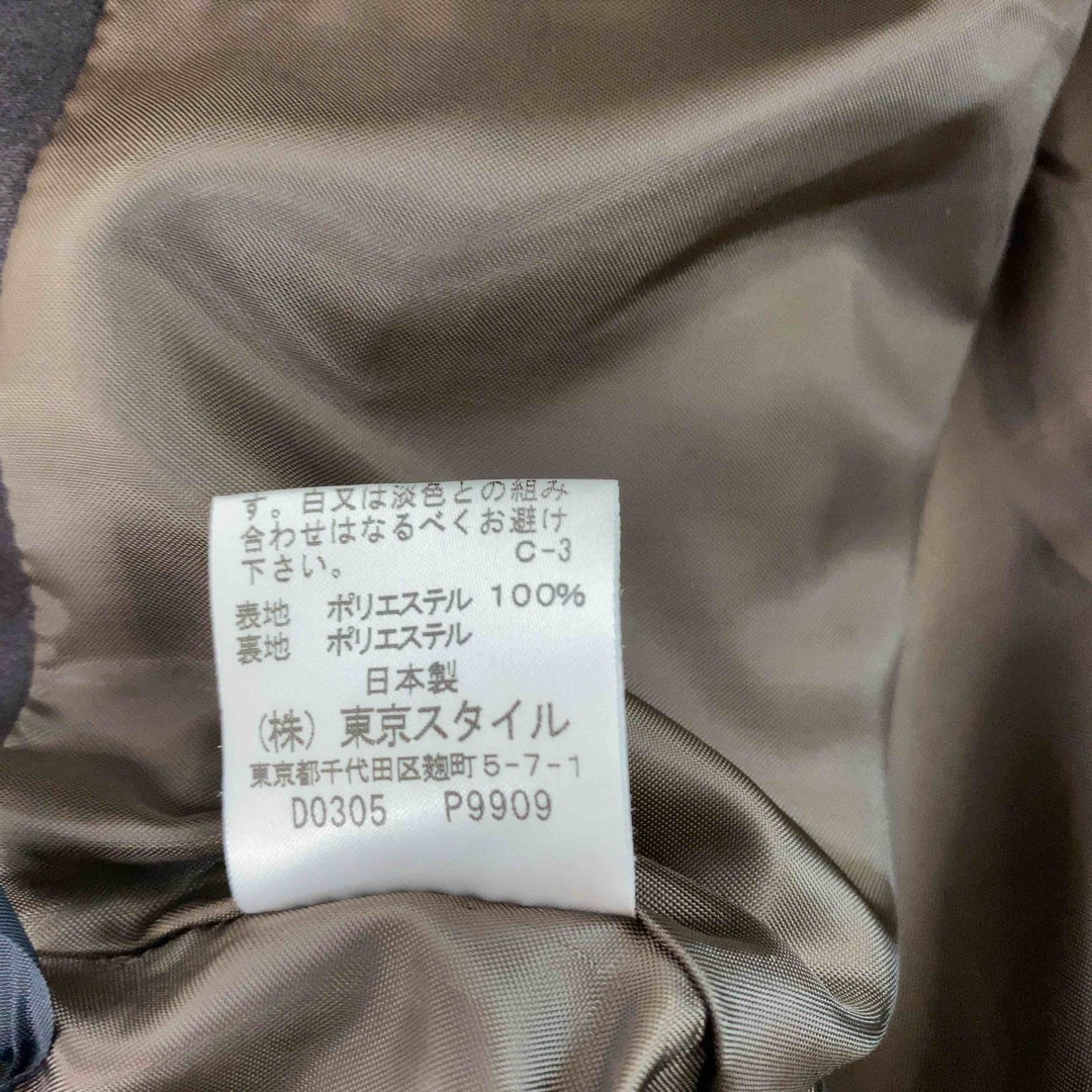 東京スタイル  レディース ひざ丈スカート スエード調 タックスカート ブラウン 花柄 レディースのスカート(ひざ丈スカート)の商品写真
