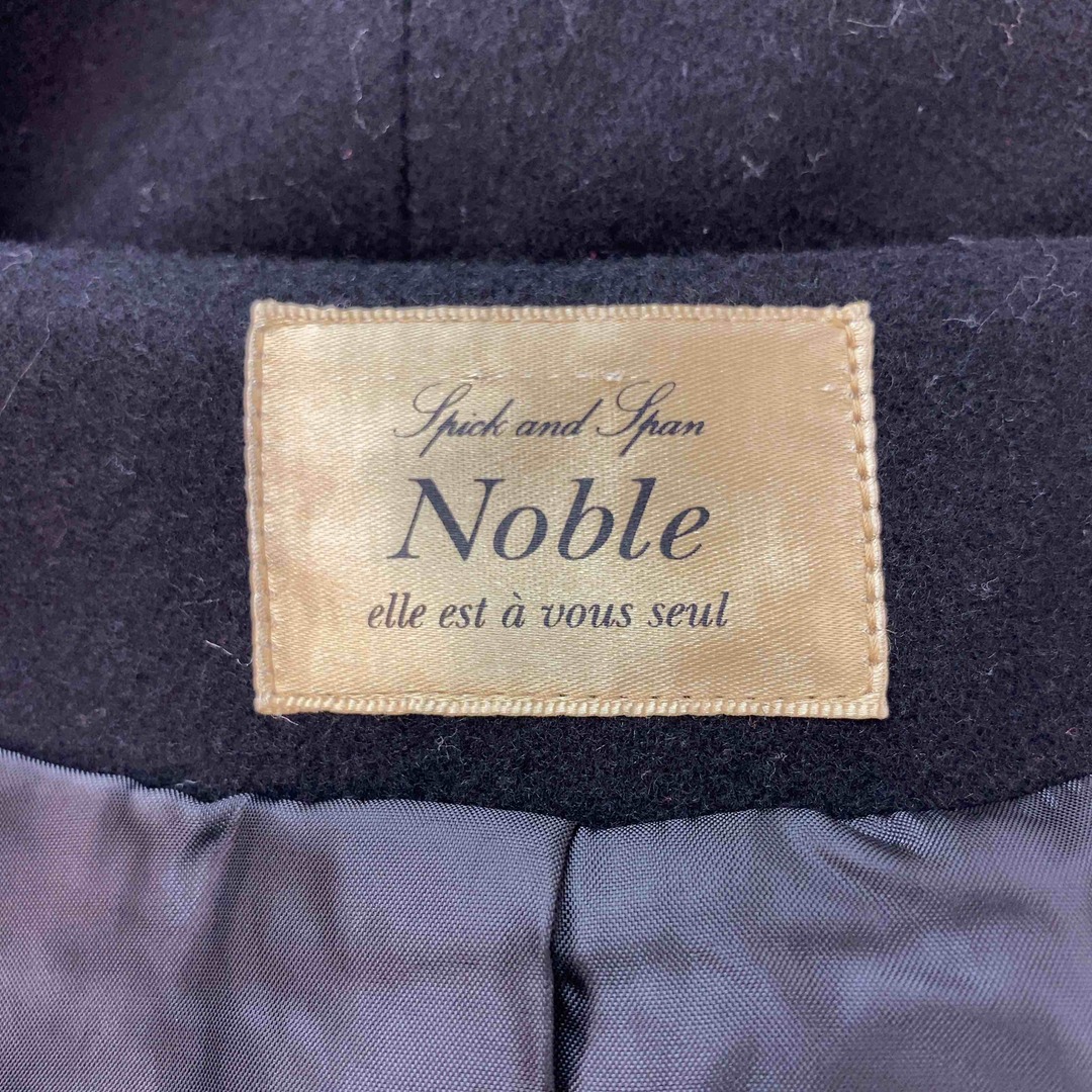 Spick and Span Noble(スピックアンドスパンノーブル)のSpick&span noble スピックアンドスパンノーブル レディース ノーカラー  ロングコート 黒 ウール レディースのジャケット/アウター(ロングコート)の商品写真