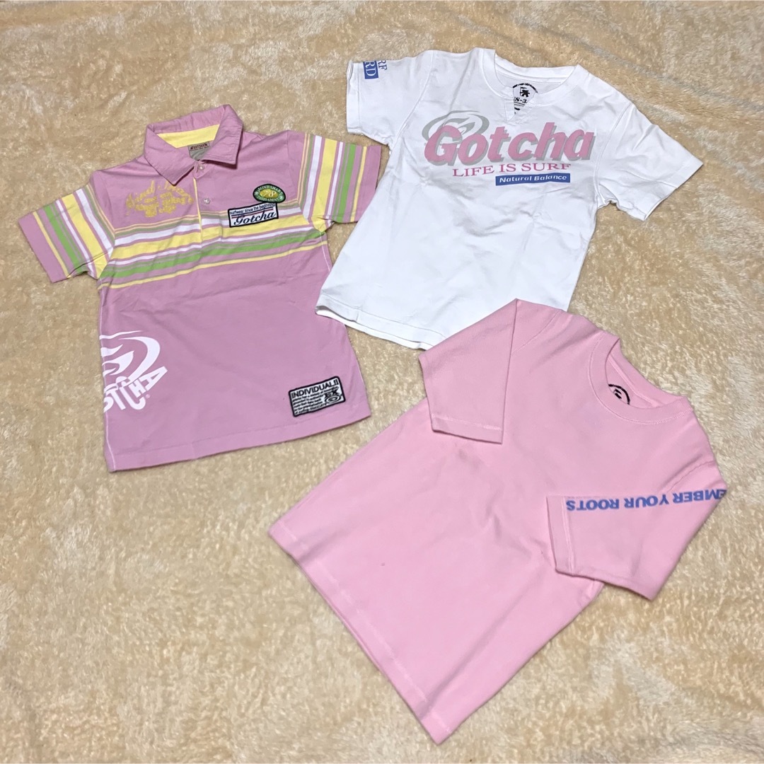 GOTCHA(ガッチャ)の値下げ 美品　GOTCHA ガチャ　XS 半袖　トップス　三点　まとめ売り レディースのトップス(Tシャツ(半袖/袖なし))の商品写真