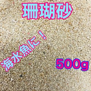 天然珊瑚砂 500g さんご砂 サンゴ砂 ろ材 海水水槽 ヤドカリ グッピー(アクアリウム)