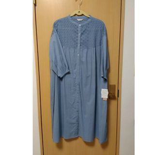 No.1387❣️ブルーシャツワンピース👗3L😌(ロングワンピース/マキシワンピース)