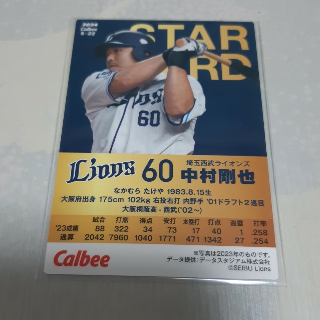 プロ野球チップス2024　スターカード　サイン入り　中村剛也 スポーツ/アウトドアの野球(その他)の商品写真