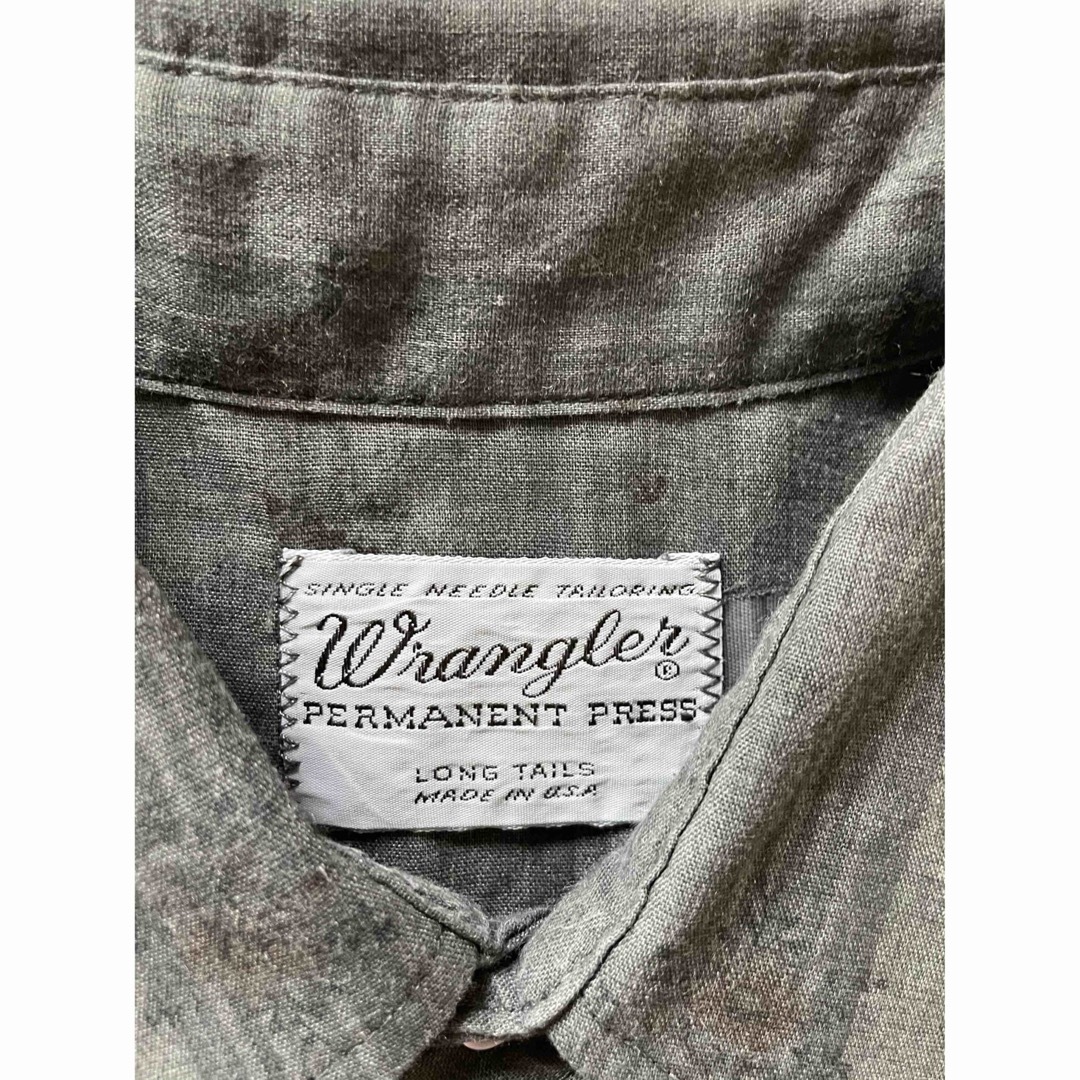 Wrangler(ラングラー)のUSA製ヴィンテージ 70's80'sラングラー ウエスタンシャツ オーバーダイ メンズのトップス(シャツ)の商品写真