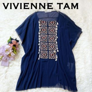 ヴィヴィアンタム(VIVIENNE TAM)の✳︎美品✨VIVIENNE TAMヴィヴィアンタム　エスニックシアーブラウス(シャツ/ブラウス(半袖/袖なし))