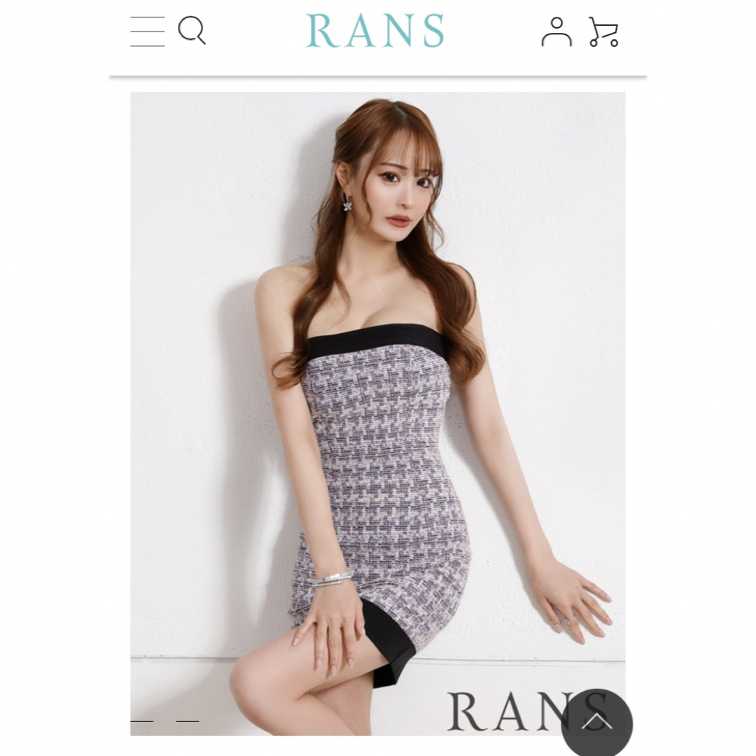 ROBE - 高級ドレス AIDMAX RANS 韓国 ミニ ツイード ベア ドレス Sの