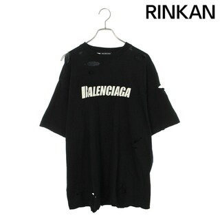 バレンシアガ(Balenciaga)のバレンシアガ  21SS  651795 TKVB8 デストロイ加工ロゴプリントTシャツ メンズ XXS(Tシャツ/カットソー(半袖/袖なし))