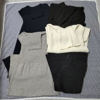 ユニクロ(UNIQLO)のまとめ売り★UNIQLO★ニットワンピース パーカー ロングニット デニムパンツ(ロングワンピース/マキシワンピース)