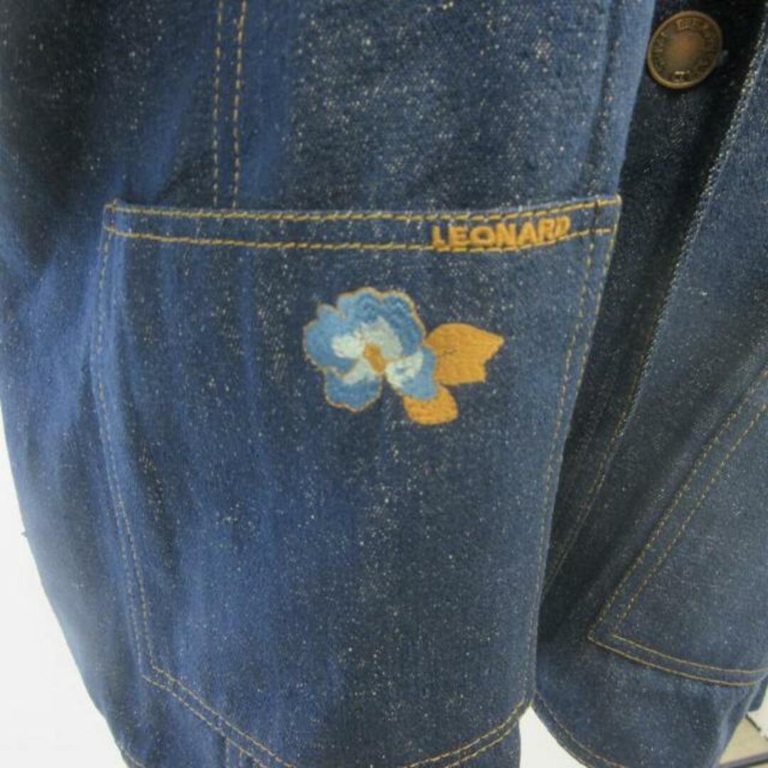 LEONARD(レオナール)のレオナール LEONARD デニム テーラードジャケット  約S-M ■GY09 レディースのジャケット/アウター(その他)の商品写真