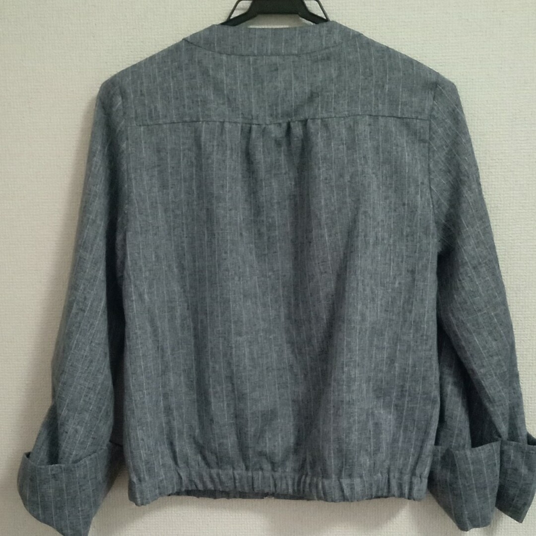 ノーカラー ブルゾン 羽織  ジャケット メンズのジャケット/アウター(ブルゾン)の商品写真