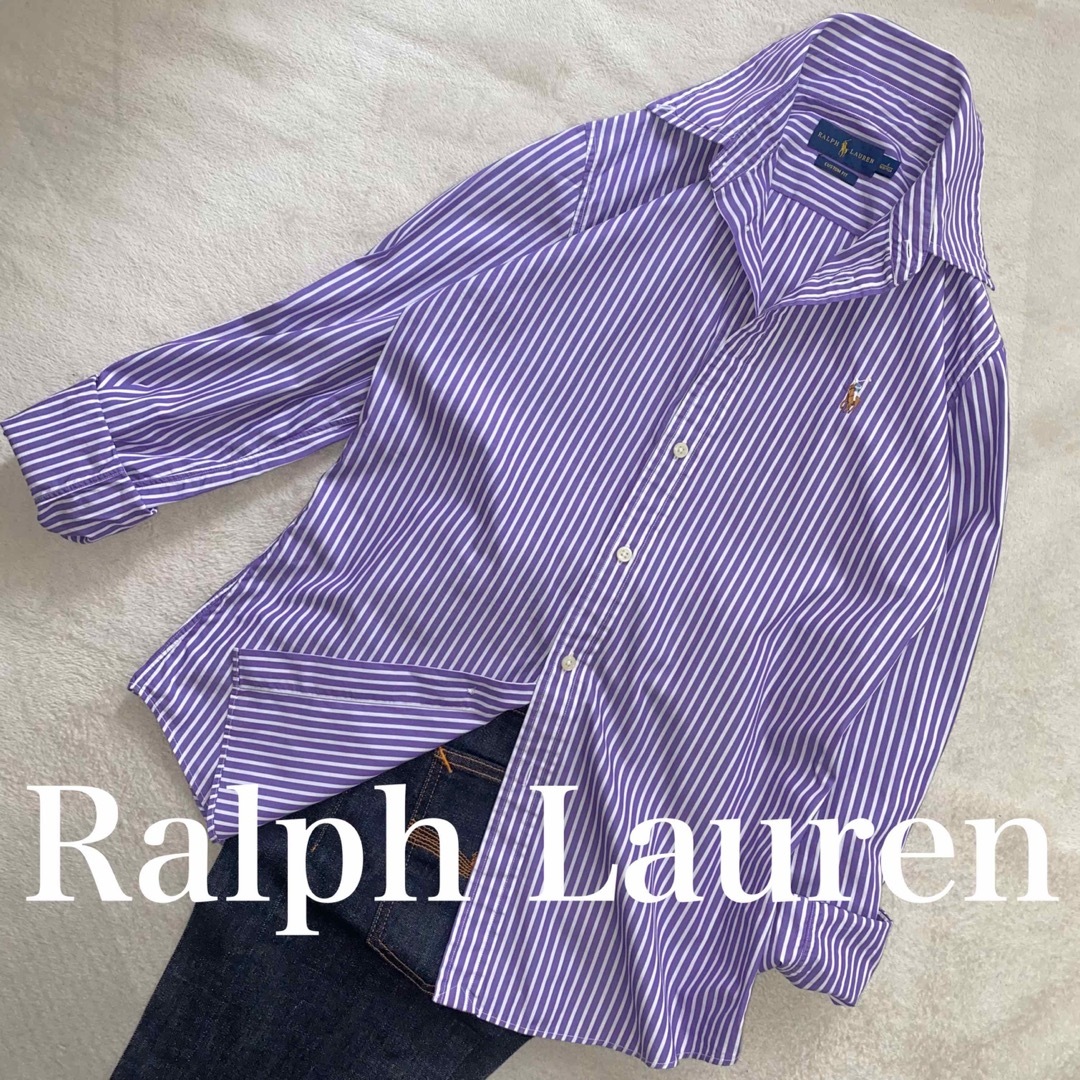 POLO RALPH LAUREN(ポロラルフローレン)のRalph Lauren 美品　M位　正規品　家洗い可　清潔感&清涼感のある1着 レディースのトップス(シャツ/ブラウス(長袖/七分))の商品写真