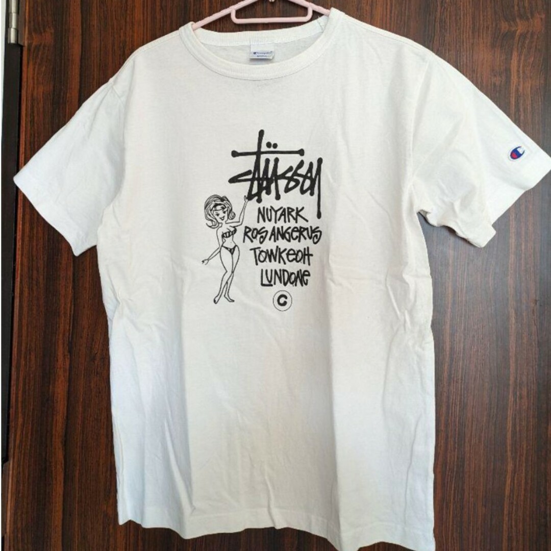 STUSSY(ステューシー)のSTUSSY  × champion 　コラボTシャツ メンズのトップス(Tシャツ/カットソー(半袖/袖なし))の商品写真