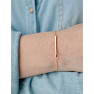 エテ(ete)の金14K ゴールドバー ブレスレット  チェーン ブレスレット ジュエリー (ピアス)