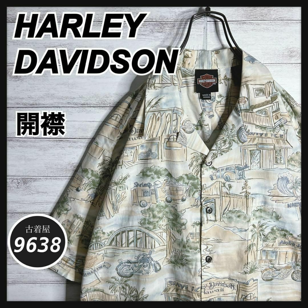 Harley Davidson(ハーレーダビッドソン)の【入手困難!!】ハーレーダビッドソン ✈︎開襟シャツ ハワイ製 半袖シャツ メンズのトップス(Tシャツ/カットソー(半袖/袖なし))の商品写真