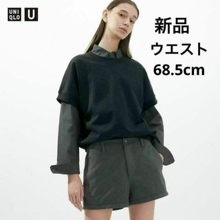 ユニクロ(UNIQLO)の新品 ユニクロ デニムショートパンツ 短パン コットン100% ダークグレー L(ショートパンツ)