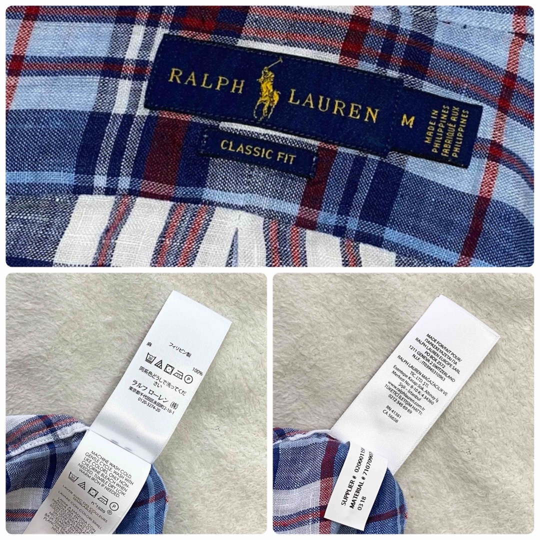 POLO RALPH LAUREN(ポロラルフローレン)のRalph Lauren  使用感のない美品XL位　人気のリネン正規品　家洗い可 レディースのトップス(シャツ/ブラウス(長袖/七分))の商品写真