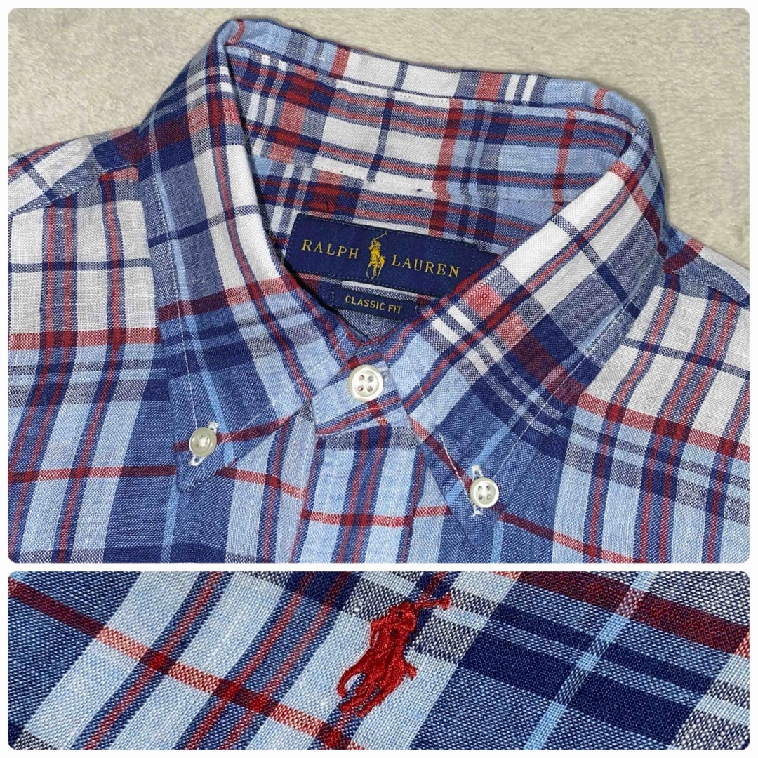 POLO RALPH LAUREN(ポロラルフローレン)のRalph Lauren  使用感のない美品XL位　人気のリネン正規品　家洗い可 レディースのトップス(シャツ/ブラウス(長袖/七分))の商品写真