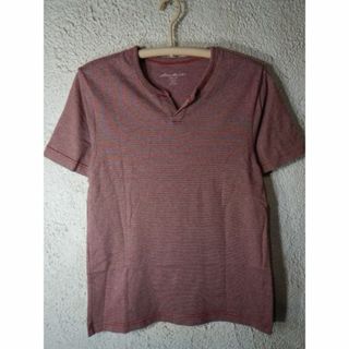 エディーバウアー(Eddie Bauer)の8933　　エディー　バウアー　半袖　ボーダー　デザイン　tシャツ　開襟(Tシャツ/カットソー(半袖/袖なし))