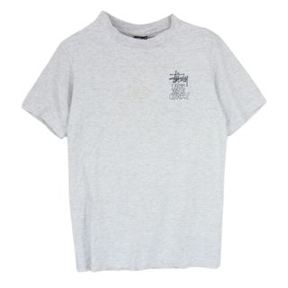 STUSSY ステューシー vintage 80s USA製 黒タグ ELEPHANT エレファント ブリント 半袖  Tシャツ グレー系 S【中古】