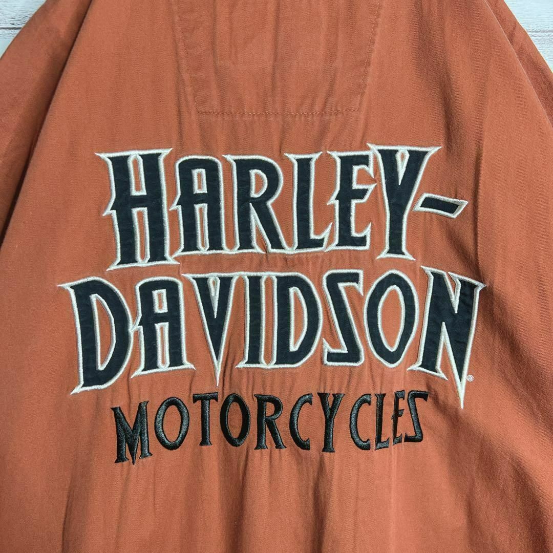 Harley Davidson(ハーレーダビッドソン)の【入手困難!!】ハーレーダビッドソン ✈︎刺繍ロゴ ゆるだぼ 重ね着 半袖 メンズのトップス(Tシャツ/カットソー(半袖/袖なし))の商品写真