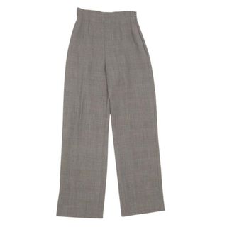 Max Mara - MAX MARA マックスマーラ チェック 柄 センタープレス ワイドパンツ グレー系 40【中古】