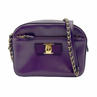 サルヴァトーレフェラガモ(Salvatore Ferragamo)のサルヴァトーレフェラガモ Salvatore Ferragamo 斜め掛けショルダーバッグ ヴァラリボン レザー/メタル パープル/ゴールド レディース 送料無料【中古】 z0712(ショルダーバッグ)