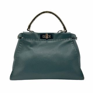 フェンディ(FENDI)のフェンディ FENDI ハンドバッグ ショルダーバッグ ピーカブー レザー/パイソン ダークグリーン/ベージュブラウン シルバー レディース 送料無料【中古】 z0744(ハンドバッグ)