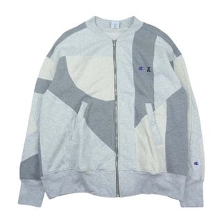 ANREALAGE - ANREALAGE アンリアレイジ × Champion チャンピオン Vol.2 ZIP SWEATSHIRT パッチワーク スウェット ブルゾン グレー系 L【中古】