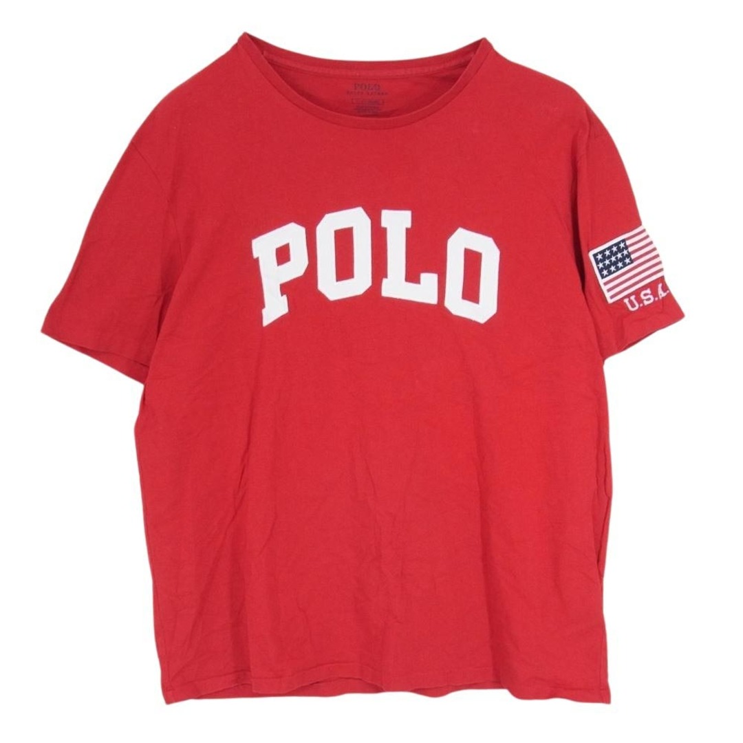 POLO RALPH LAUREN(ポロラルフローレン)のPOLO RALPH LAUREN ポロ・ラルフローレン ワッペン POLO ロゴ 半袖 TEE Tシャツ  レッド系 L【中古】 メンズのトップス(シャツ)の商品写真