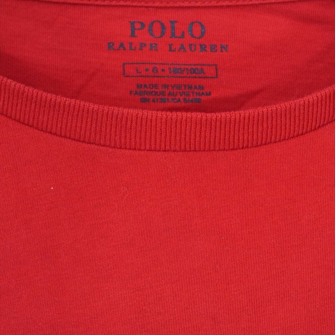 POLO RALPH LAUREN(ポロラルフローレン)のPOLO RALPH LAUREN ポロ・ラルフローレン ワッペン POLO ロゴ 半袖 TEE Tシャツ  レッド系 L【中古】 メンズのトップス(シャツ)の商品写真