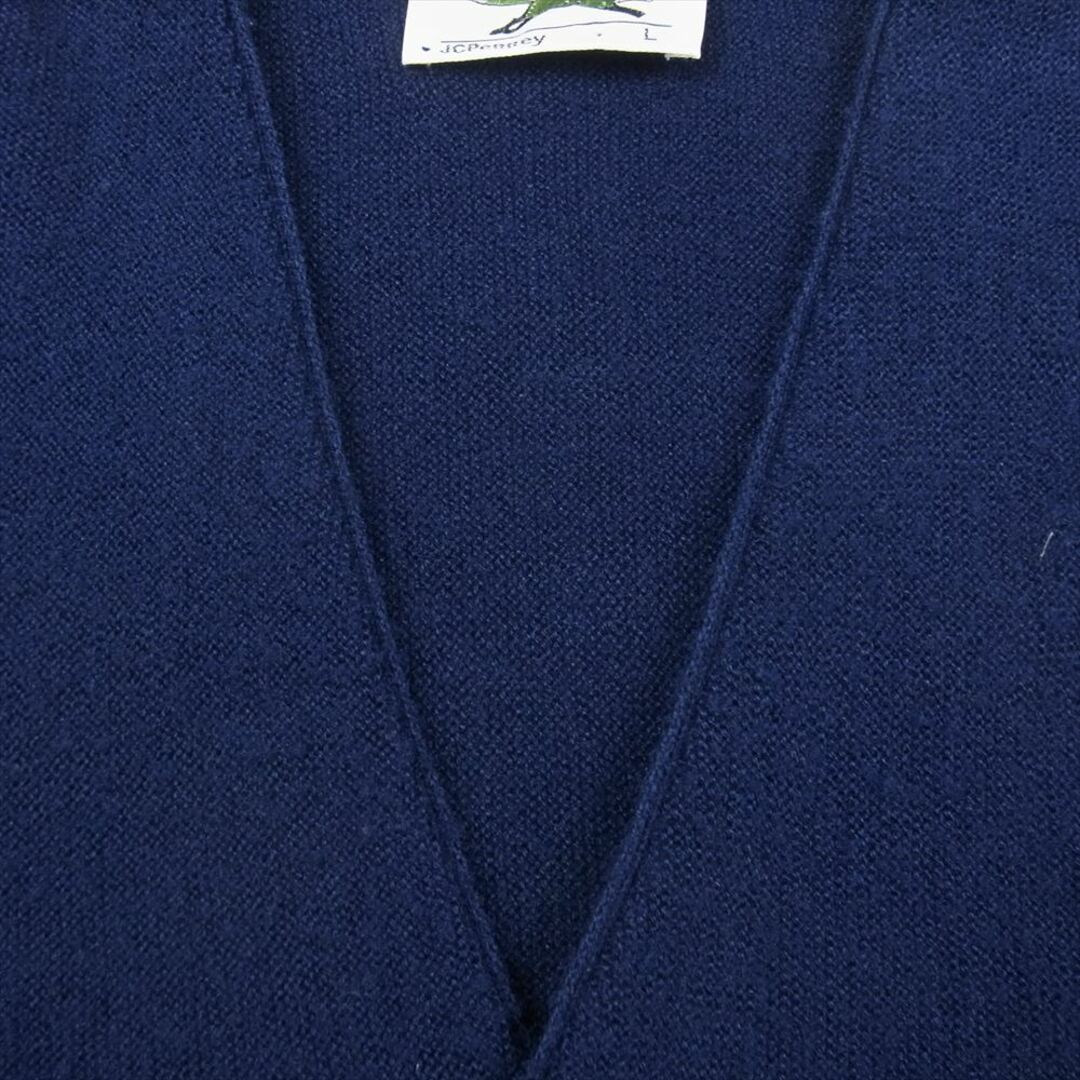 ジェーシーペニー JC PENNEY ヴィンテージ 80'S THE FOX  CARDIGAN フォックス カーディガン ネイビー系 L【中古】 メンズのトップス(カーディガン)の商品写真