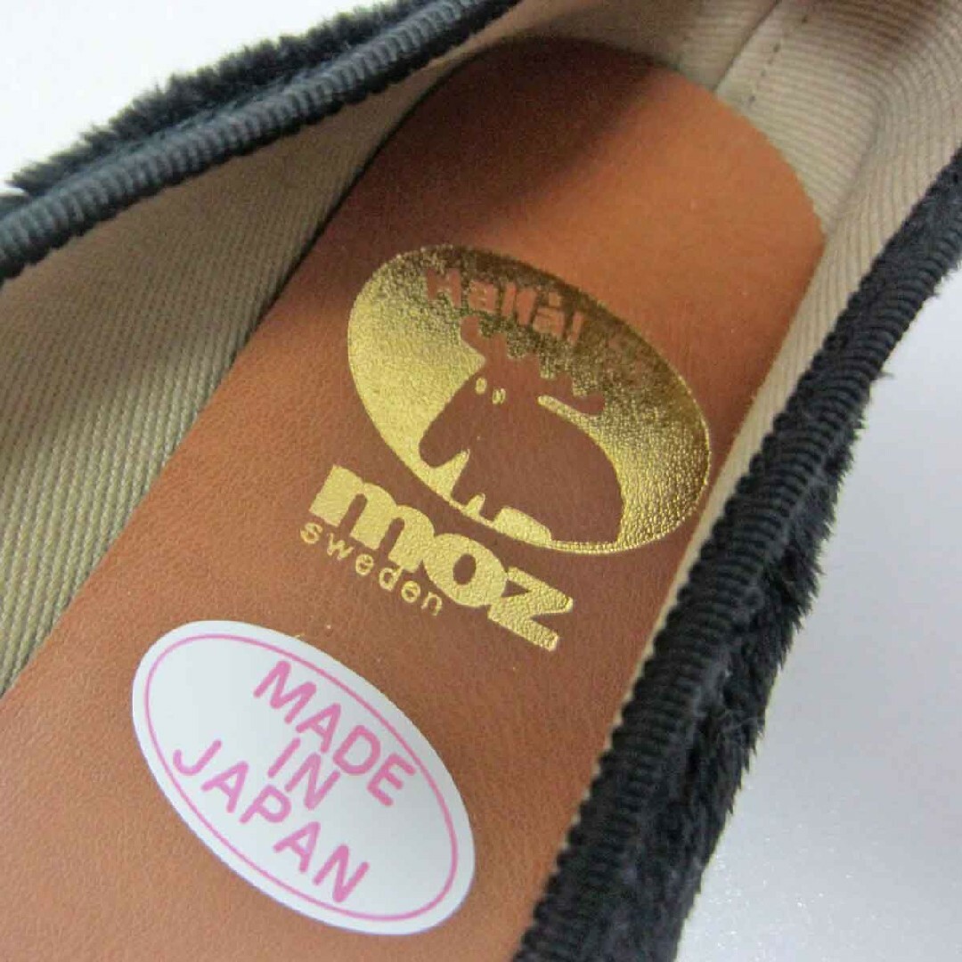 moz(モズ)の未使用★ファーパンプス　靴　MOZ 24.5cm 黒 ブラック ローヒール レディースの靴/シューズ(スリッポン/モカシン)の商品写真