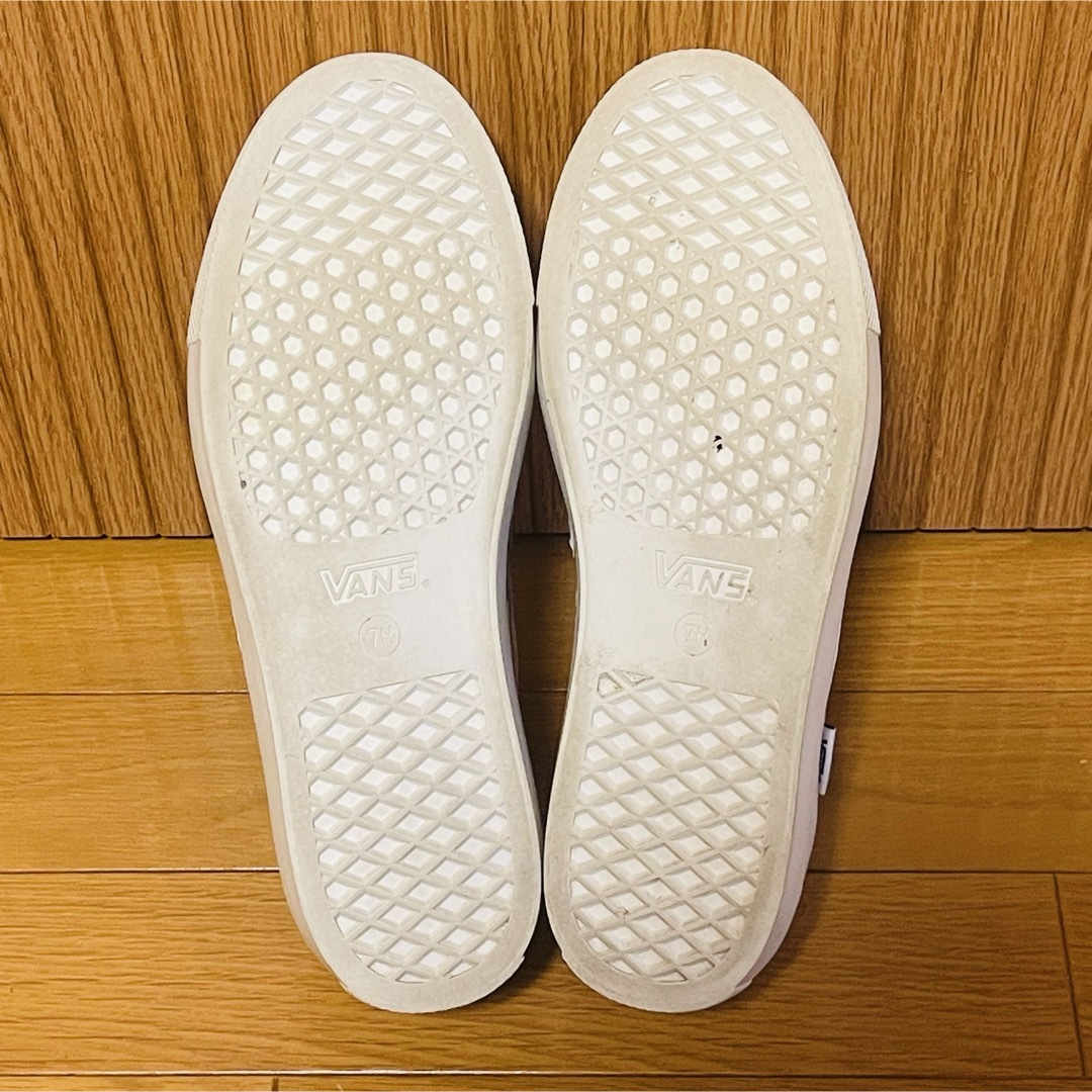 VANS(ヴァンズ)の【美品】バンズ 本革レザー ローファー エナメル ホワイト 25.5cm メンズの靴/シューズ(その他)の商品写真