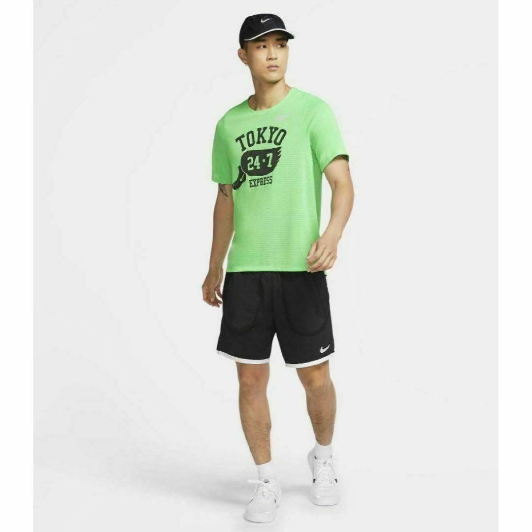 NIKE(ナイキ)の新品 NIKE ライズ365 半袖トップス  蓄光ロゴ入メッシュTシャツ XL メンズのトップス(Tシャツ/カットソー(半袖/袖なし))の商品写真