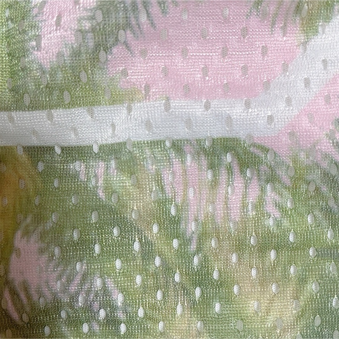 BROWNY(ブラウニー)のブラウニー　メッシュ　半袖Tシャツ　半袖　89 ピンク　ヤシの木 レディースのトップス(Tシャツ(半袖/袖なし))の商品写真