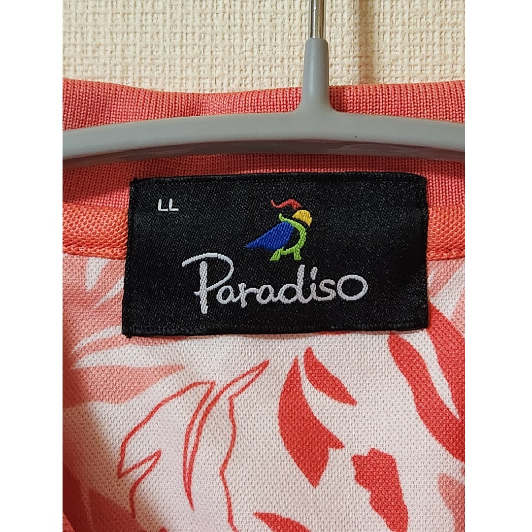 Paradiso(パラディーゾ)のParadiso　メンズゴルフウェア　LLサイズ　ポロシャツ　オレンジ色 メンズのメンズ その他(その他)の商品写真