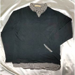 グローバルワーク(GLOBAL WORK)の【限定セール】《グローバルワーク》フェイクレイヤー長袖カットソー Ｍサイズ(Tシャツ/カットソー(七分/長袖))