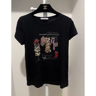 デザートローズ(DESERT ROSE)のDESERT ROSE✨デザートローズ ビジューストーンTシャツ 豹柄 ブラック(Tシャツ/カットソー(半袖/袖なし))