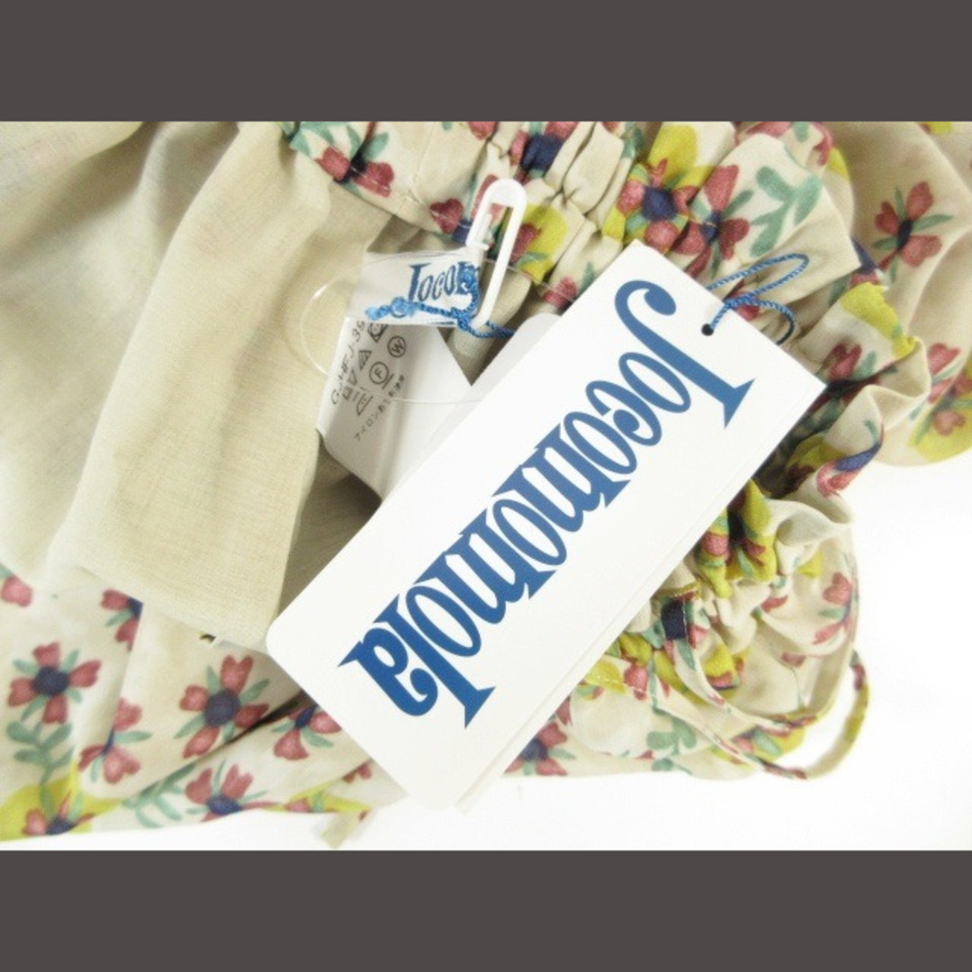 Jocomomola(ホコモモラ)のJOCOMOMOLA スカート ウエストゴム 花柄 裏地付き ベージュ系 40 レディースのスカート(ひざ丈スカート)の商品写真