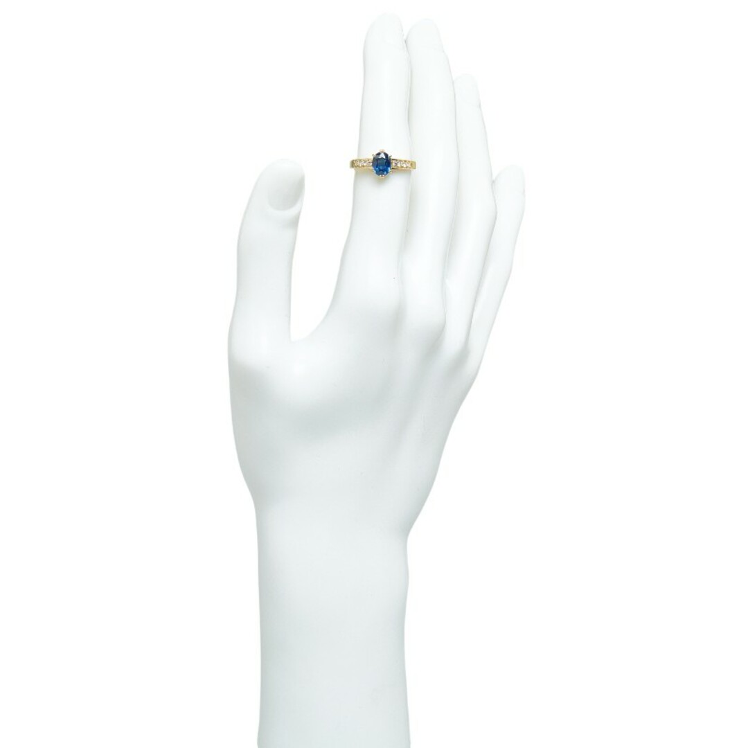 美品 K18YG イエローゴールド リング 指輪 サファイア 1.11ct ダイヤ 0.13ct 【1-0148203】 レディースのアクセサリー(リング(指輪))の商品写真