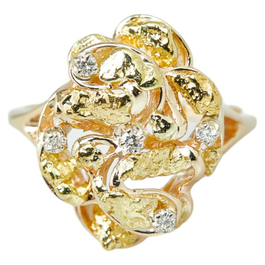 美品 K14YG イエローゴールド リング 指輪 ダイヤ 0.05ct 【1-0148239】 レディースのアクセサリー(リング(指輪))の商品写真